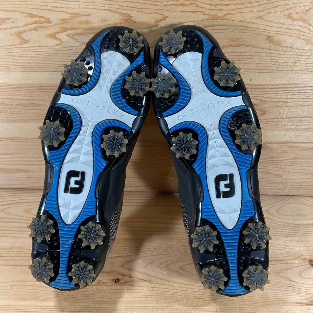 FootJoy FJ DNA Helix Spikes Golf Shoes Men’s 11.5 M Black/Silver 53318 - Picture 9 of 10